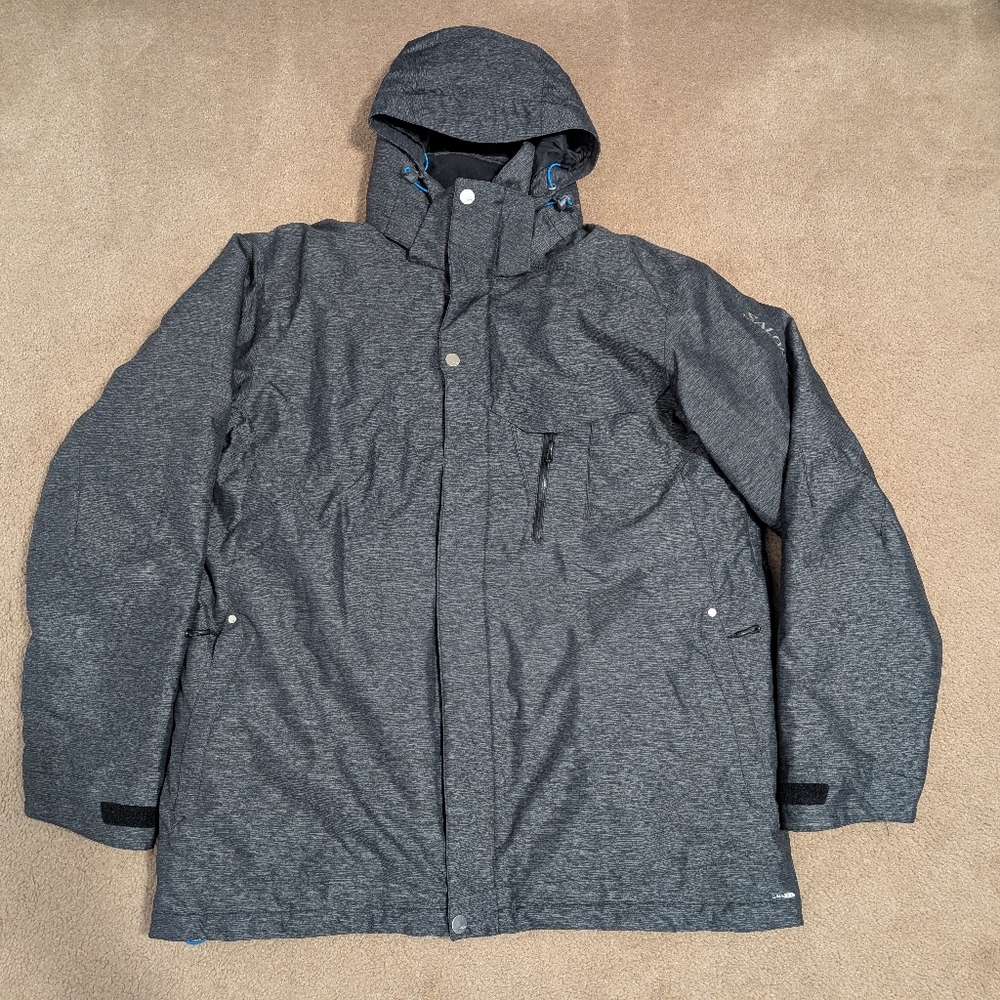 Salomon Dark Gray Hooded Winter Jacket Ski Snowboarding Size XL